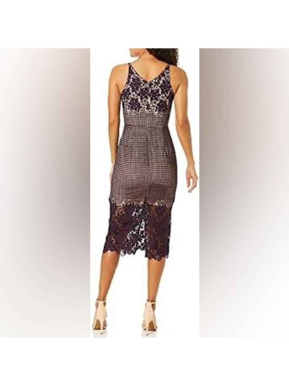 Dress The Population Aurora Lace Midi Dress Sz Small - Picture 2 of 13